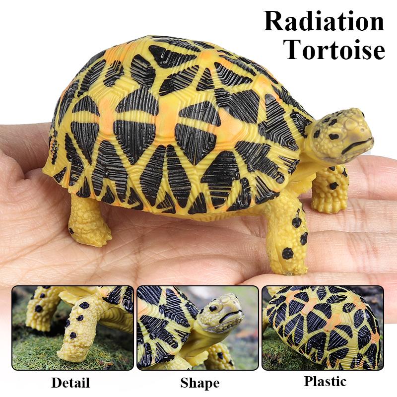 Oenux Reptile Animals Star Turtle Tortoise Geochelone Model Figurines Action Figures PVC Ornament Education Kid Toy Gift