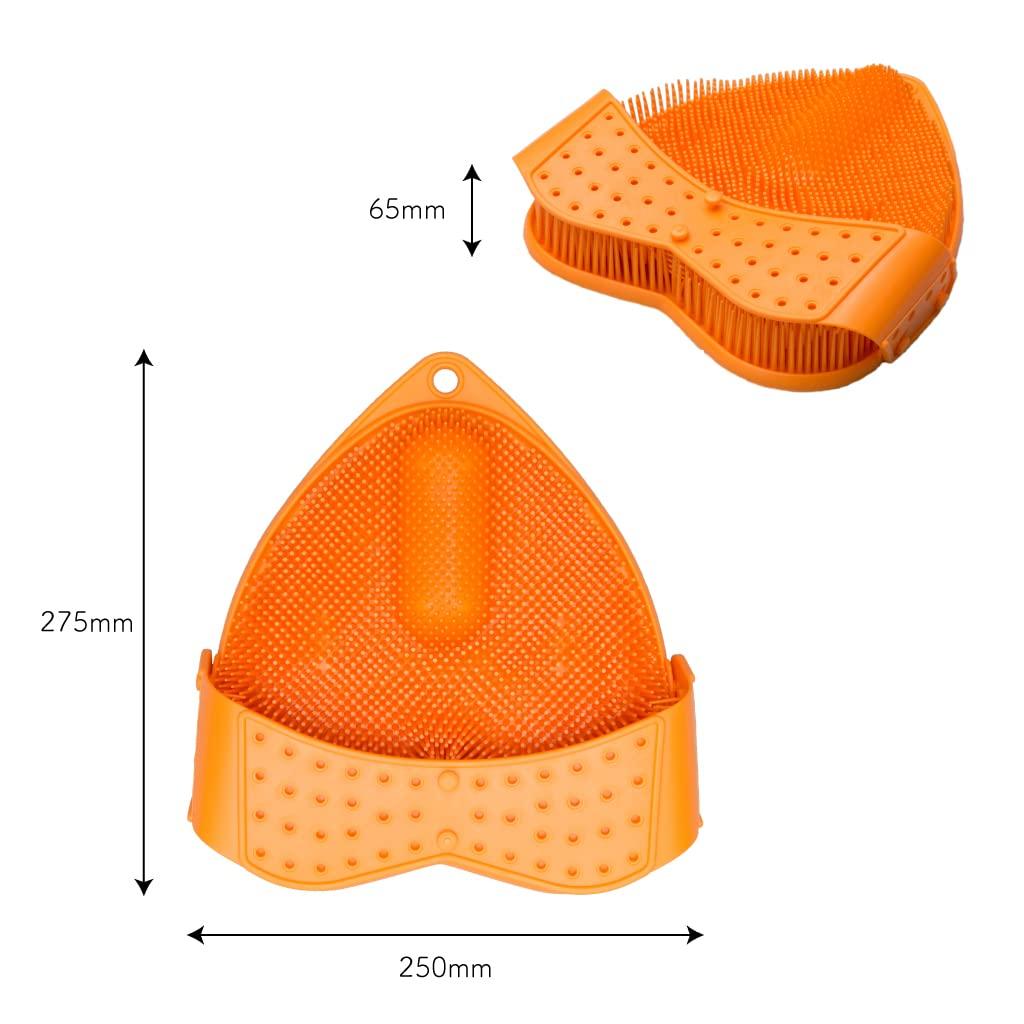Perie pentru picioare și covoraș pentru spălarea picioarelor cu spălător de picioare sănătos superior și inferior, cadou pentru îngrijirea picioarelor în daimei (Curăță Pensule) (Portocala pasiunii) [Făcut Japonia]