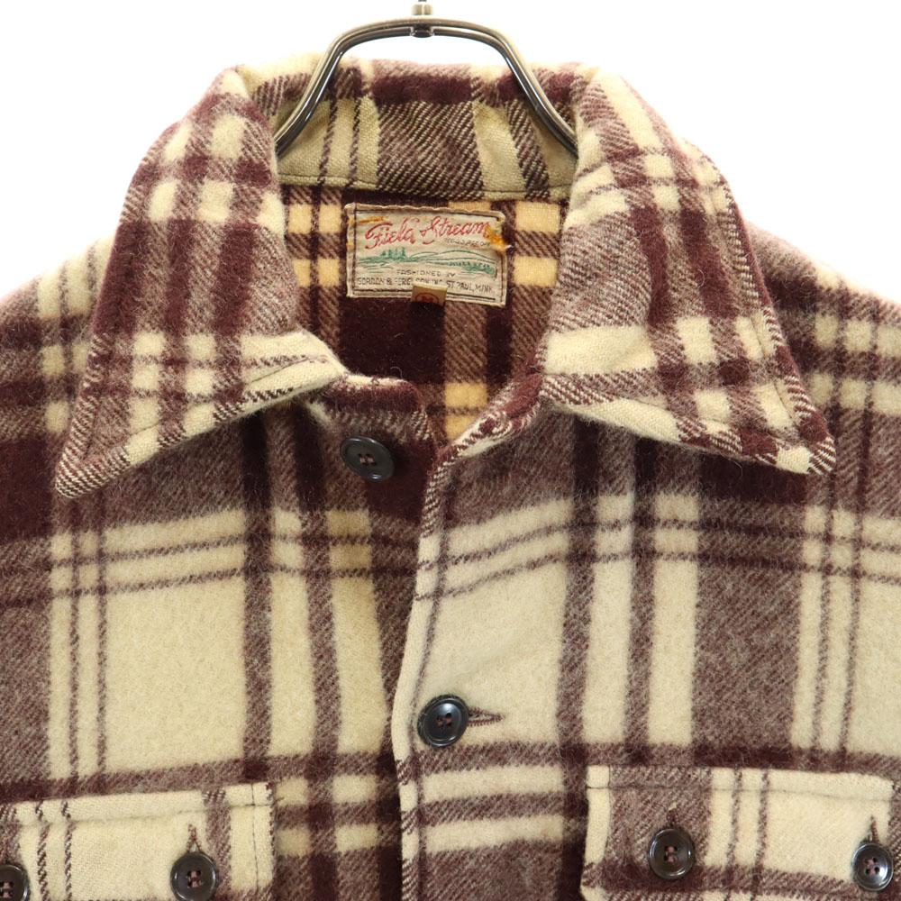 Field Stream 50s Vintage Long Sleeve Wool Shirt Jacket M Beige and Others Men's Used