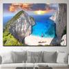 Zakynthos Island Greece Landscape Canvas Painting Navagio Beach Seascape Ocean Posters and Prints Wall Art Wall Decor Cuadros