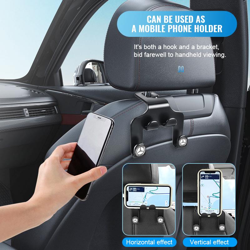 Car Seat Headrest Hook Multifunctional Storage Mobile Phone Holder For Mercedes Benz AMG W124 W202 W203 W204 W210 W211