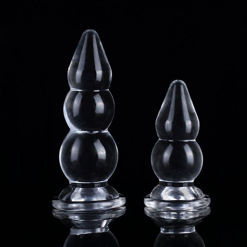 Transparenter Analplug für Frauen, Masturbator mit Zugperle, Sexspielzeug für Erwachsene, Fisting, großer Dildo, Fisting, Gay Butt Plug, 18+, BDSM, TPE