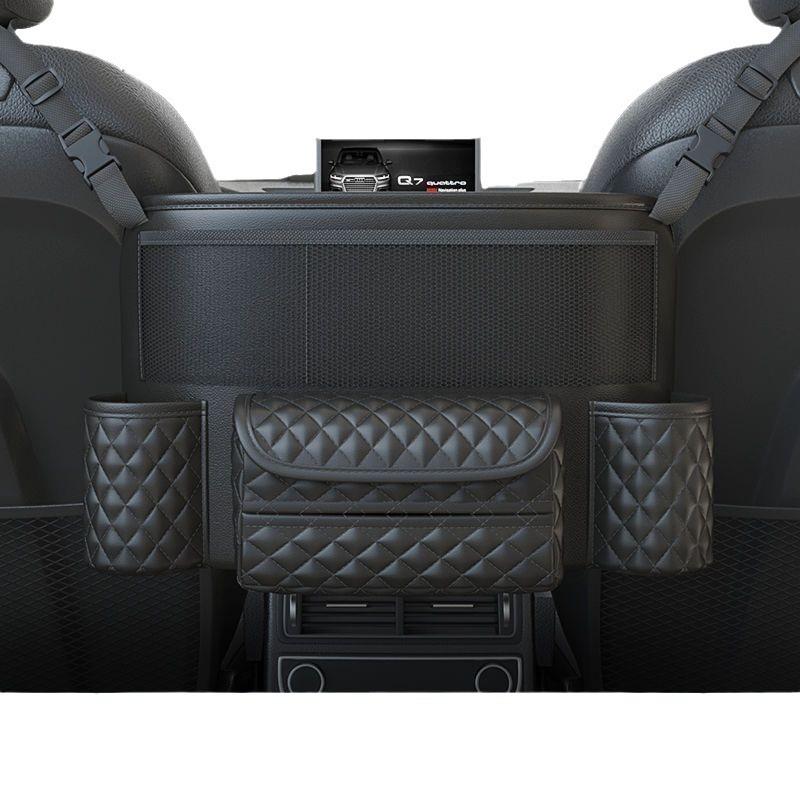 Car Seat Back Organizer & Trunk Storage Bag with Tissue Holder
