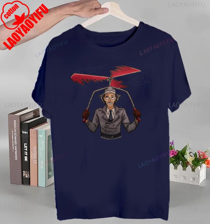 Animiertes Inspektor Gadget T-Shirt Oberteile Animiertes Inspektor Gadget T-Shirt Hochwertige Baumwolle