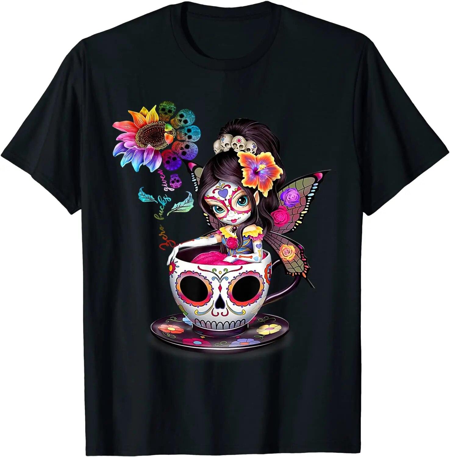 Zero Give Sugar Skull Радуга Подсолнух Футболка унисекс женские летние повседневные хлопковые футболки топы 4XL 1980₽