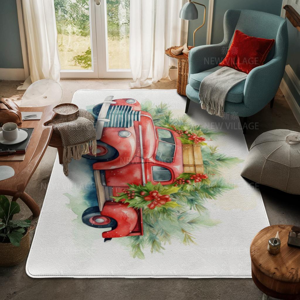 House Entrance Carpet Home Door Mat Living Room Bath Foot Bathroom Non-slip Water Absorption Rugs Bath Merry Christmas Winter