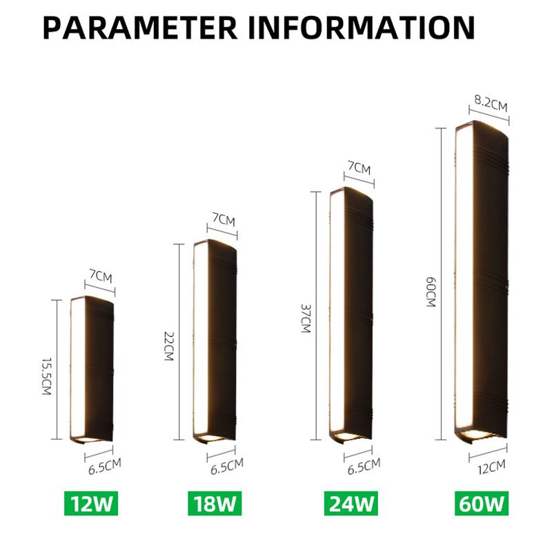 IP65 Outdoor Waterproof Wall Lamp for Stairway Corridor Courtyard Exterior Balcony Up and Down LED Wall Lights Indoor Outdoor