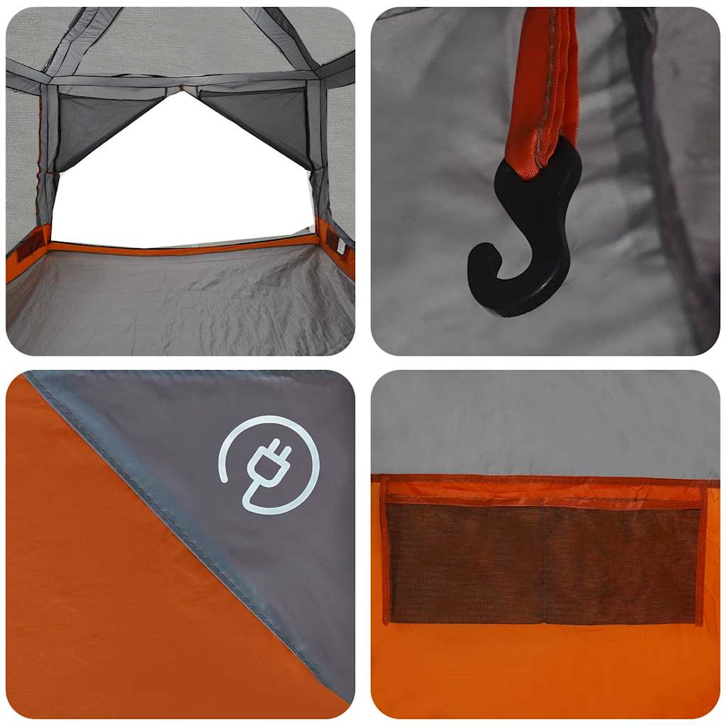 Inner Tent for 7 Persons Gray and Orange 300 x 300 x 250 cm