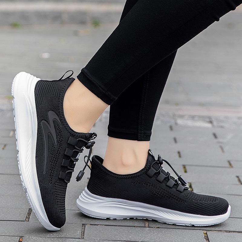 Women's Lightweight Breathable Mesh Sneakers - Non-Slip Soft Sole Walking Shoes for Middle-Aged & Elderly