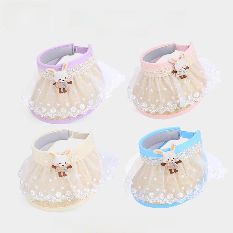 Childrens Summer Sun Hat With Mesh Design And Rabbit Decoration For Outdoor Play