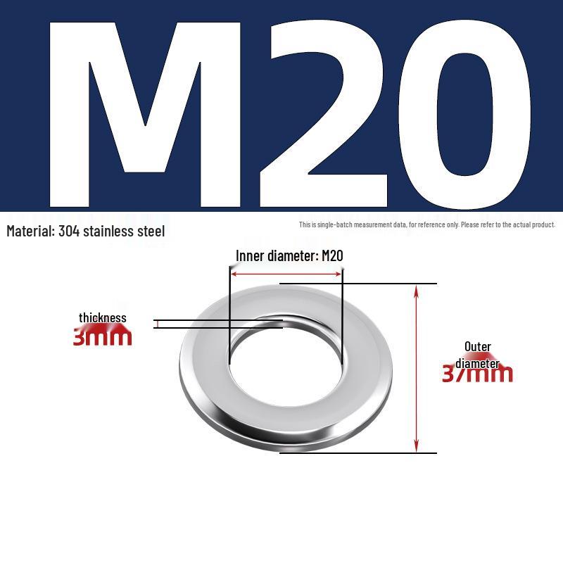 Chamfered Flat Washer 304 Stainless Steel, Blue-White Zinc, Black Zinc, GB97.2, Shim M5 M8 M16
