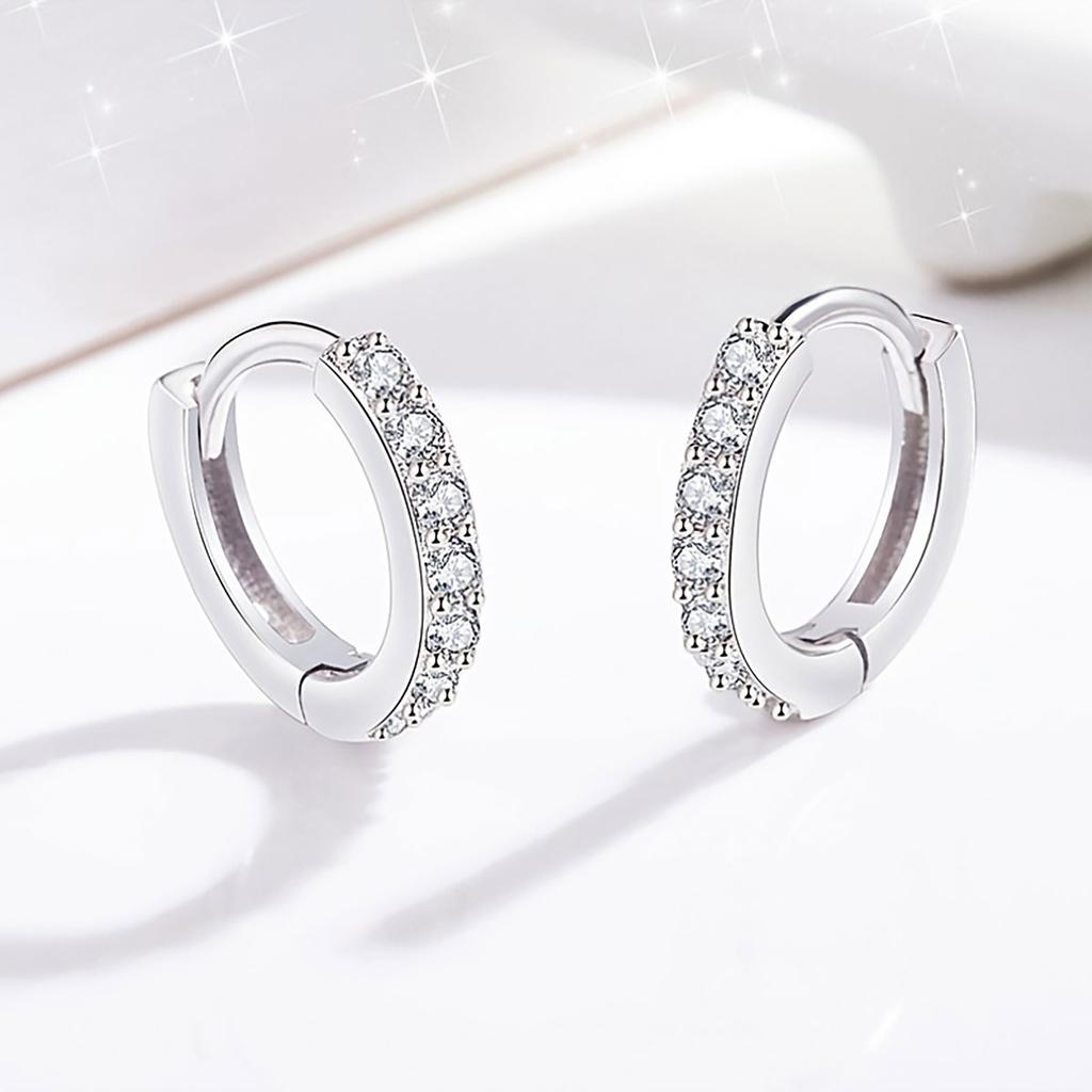 S925 Sterling Kupferstift Ohrringe Mode Creolen Weißgoldplattierte Ohrringe Nickelfreie Ohrringe