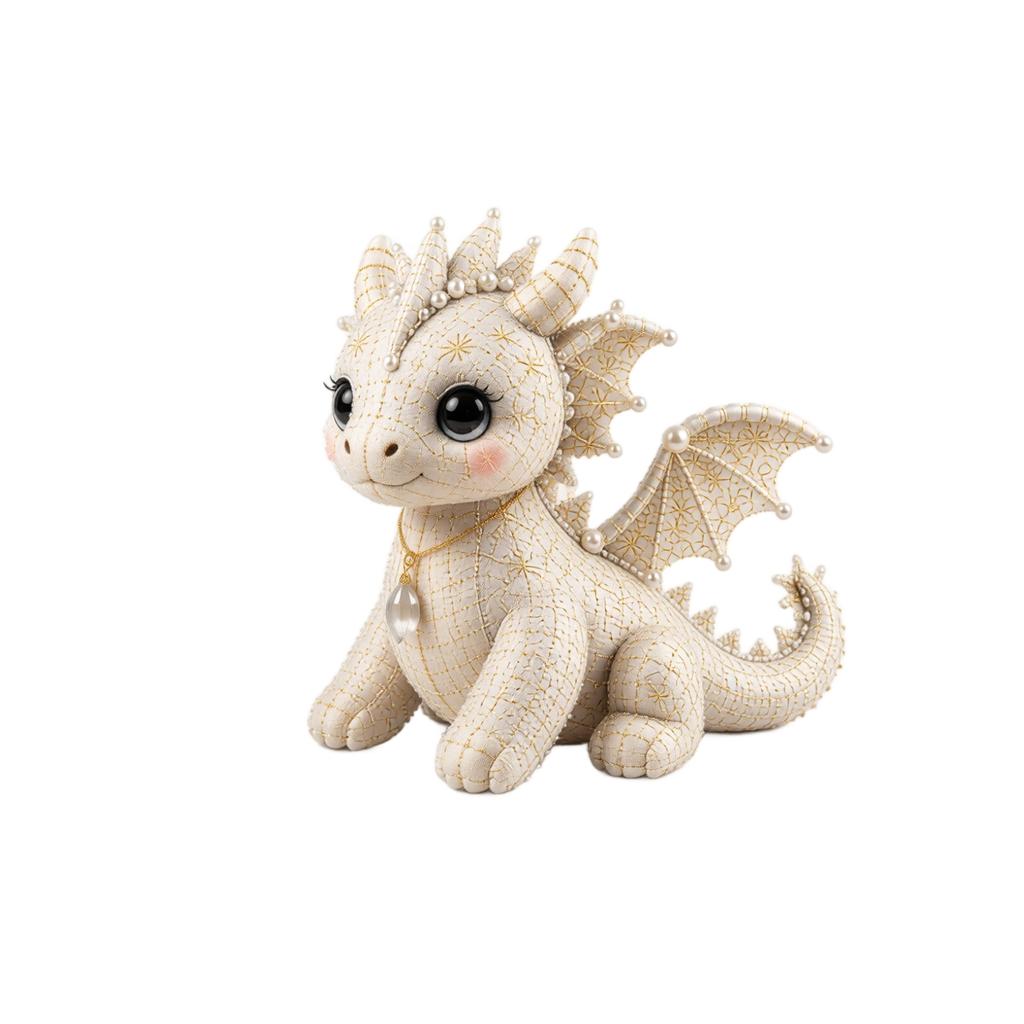 Patchwork Dragon DIY Sewing Kit Soft Plush Toy Handmade Stuffed Animal Kit for Beginners and Craft Enthusiasts