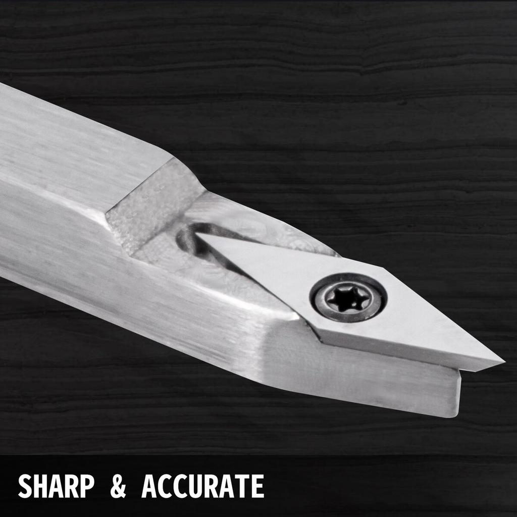 Wood Turning Tools for Lathe 4 PCS Set, Carbide Lathe Tools with Diamond Shape, Round, Square Cutters, Turning Lathe Chisels with Comfortable Grip