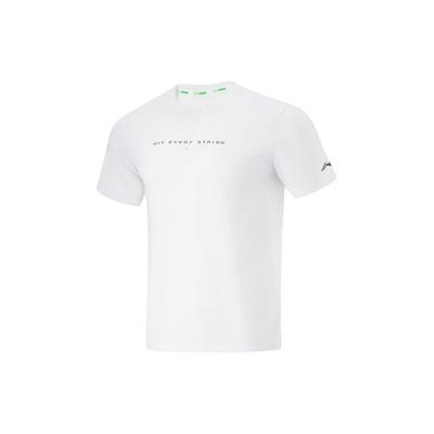 Li Ning Running Series Solid Color Reflective Crew Neck Short Sleeve T-Shirt Men Tops Standard-White ATSU199-2