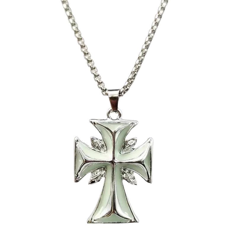 Trendy Luminous Cross Necklace - Men's European & American Hip Hop Street Style