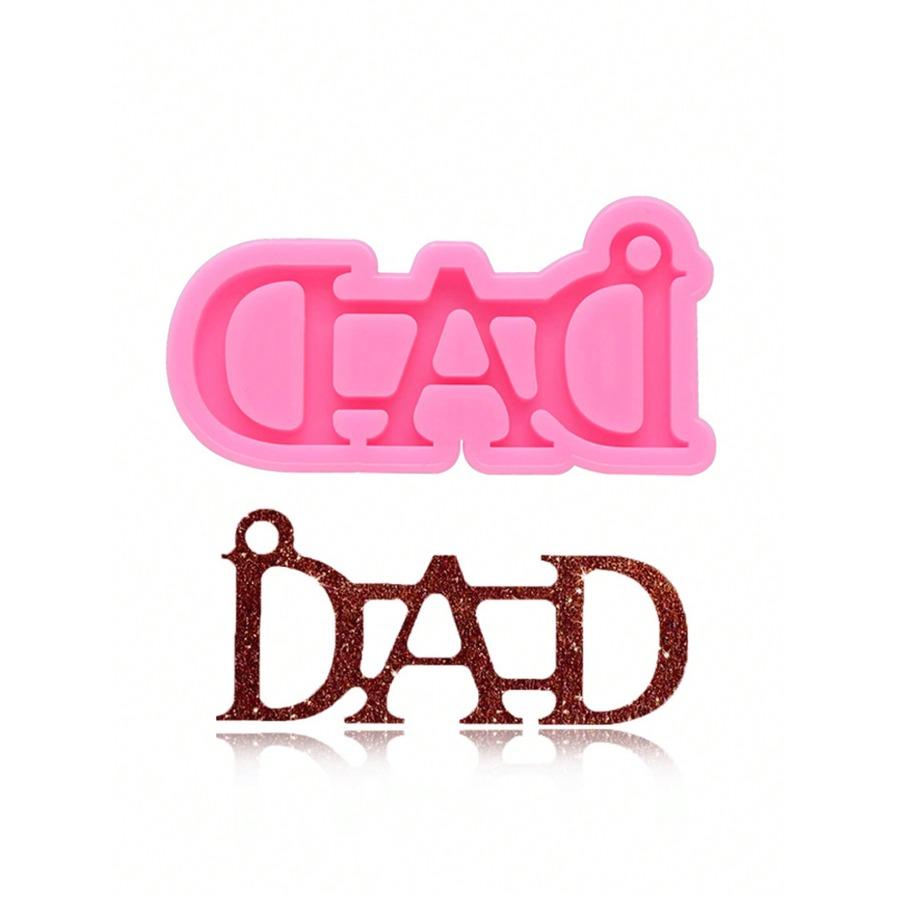 Shiny Glossy DAD and MOM Letter Style Keychain Mold Fashion Resin Silicone Mould Craft for DIY Pendant Necklace Charms Jewelry Making Tools
