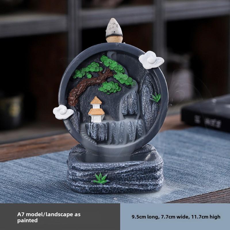 Kreativer kleiner Reflux-Räucherbrenner aus Harz für die Inneneinrichtung, keine separate Lieferung des Räucherwerks