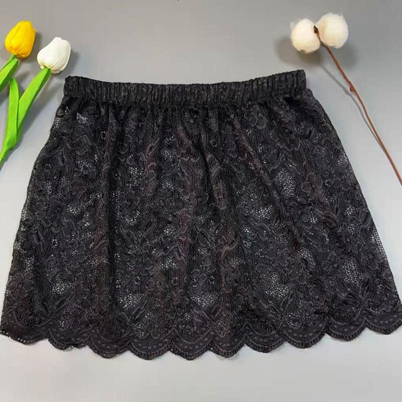 Four Seasons Women's Lace Mini Skirt with Embroidery - Fashionable Layer for Leggings, Sweatshirts, or Sweaters - Butt Covering Design