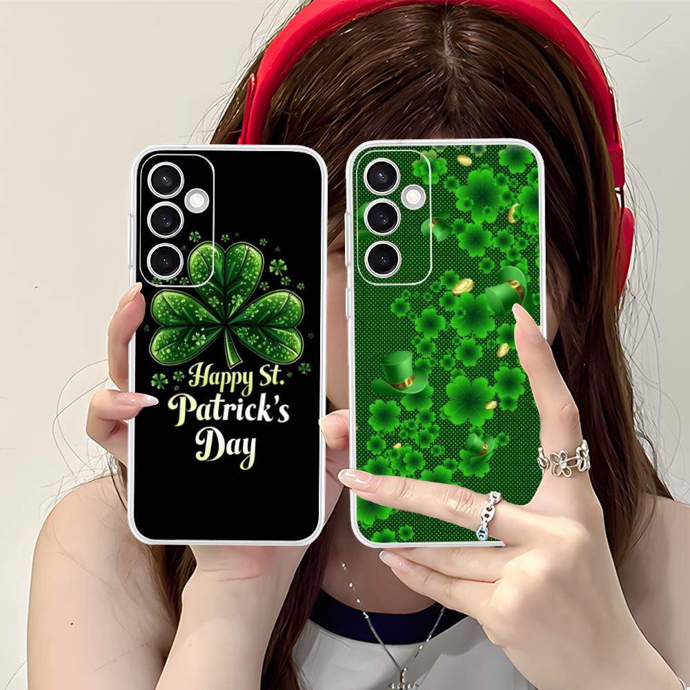 Saint Patrick's Day Mobile Phone Case for Samsung Galaxy S25 S24 S23 S22 S21Plus FE Ultra Clear Colorful Cover Luxury Cover