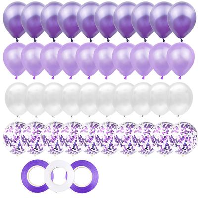 40 piezas 12 pulgadas Púrpura Látex Aire Helio Globos Mixtos Decoraciones Fiesta Cumpleaños Sirena Niña Bebé Niños Adultos Decoración Boda