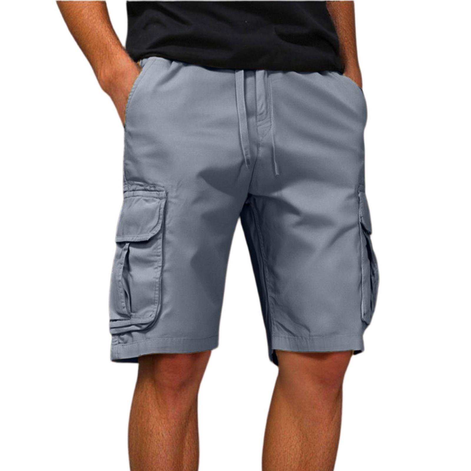 

Мужские летние большие повседневные свободные спортивные брюки пляжные шорты XL светло-серый