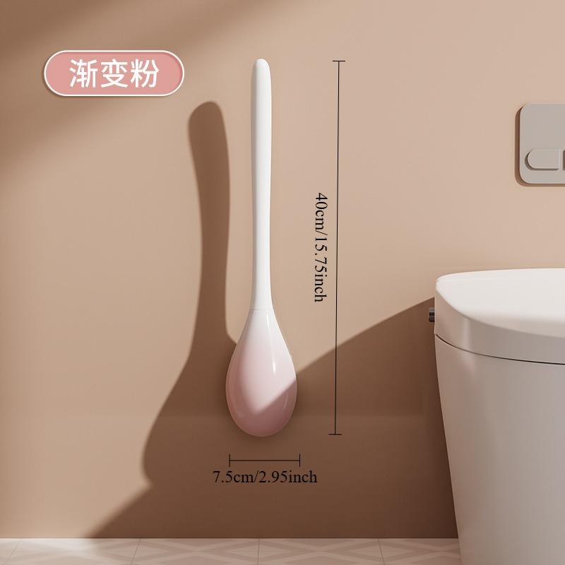 Wall Mounted Household Toilet Brush, No Dead Angles, Long-handled Bathroom Cleaning Tool, with Toilet Base for Deep Cleaning.