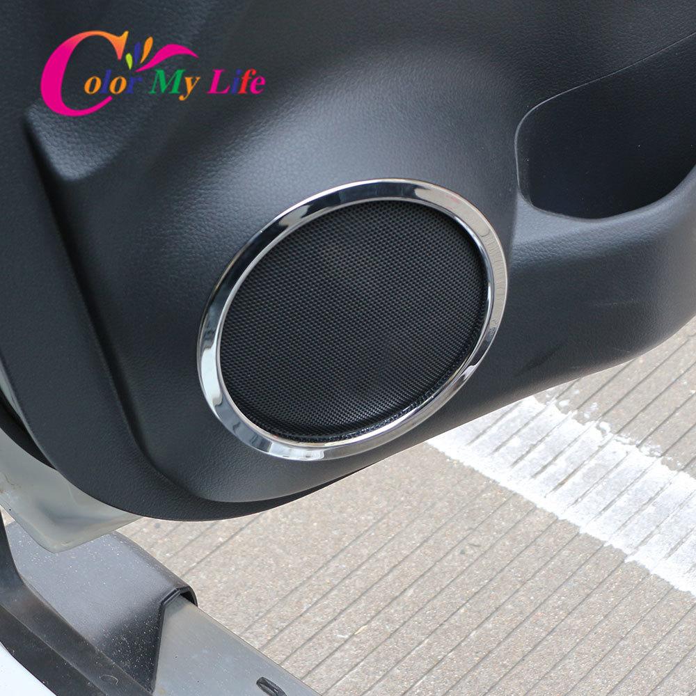 Color My Life ABS Chrom Tür Stereo Lautsprecher Ring Abdeckung Lautsprecherblende für Nissan X-trail Xtrail T32 2014-