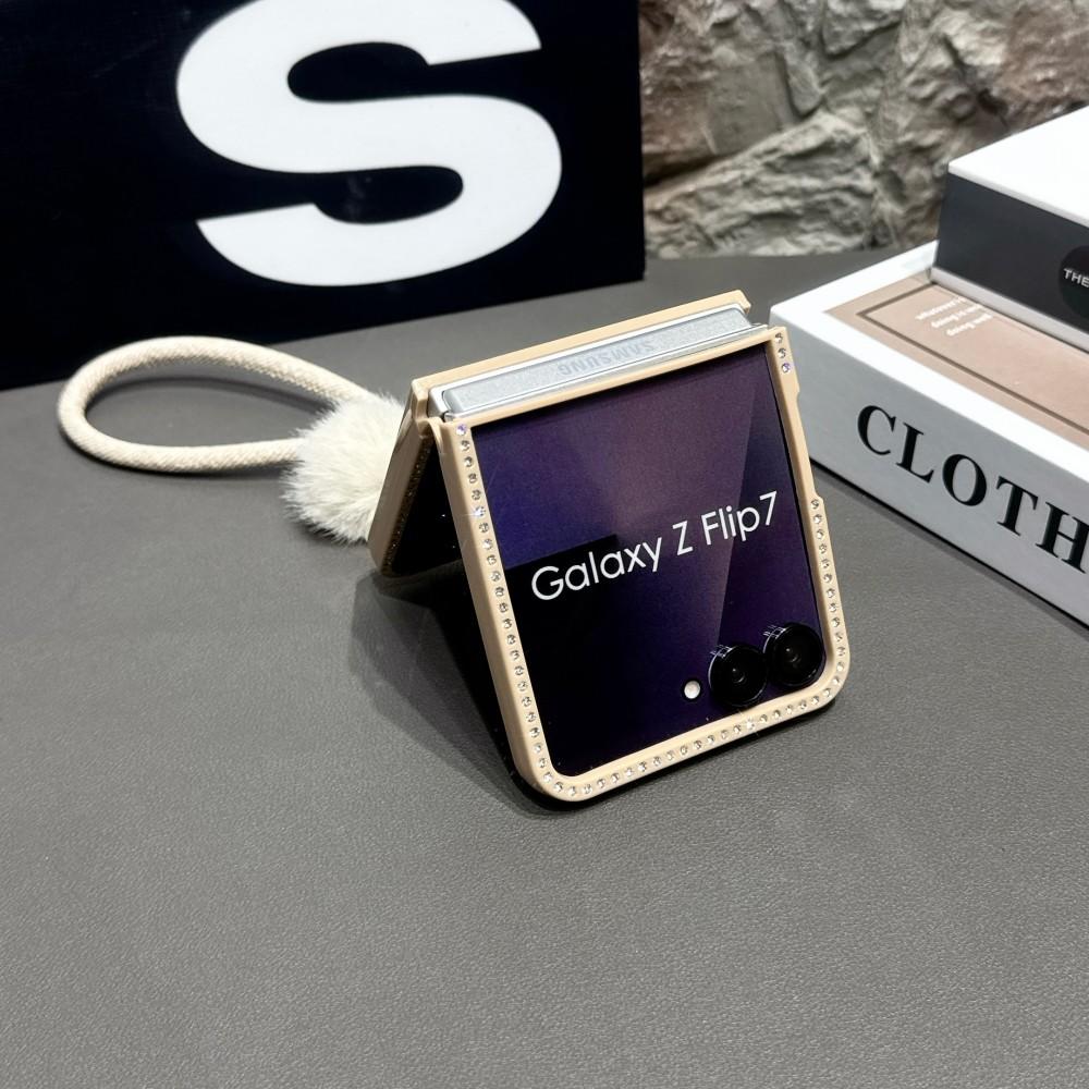 Jewelled Phone Case For Samsung Galaxy Z Flip 7 6 5 5G Magnetic Wireless Charger PC Hard Shell Protective Bracelet Back Cover