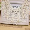 Elegant Women Hollowed Imitation Pearl Choker Bib Collar Statement Necklace
