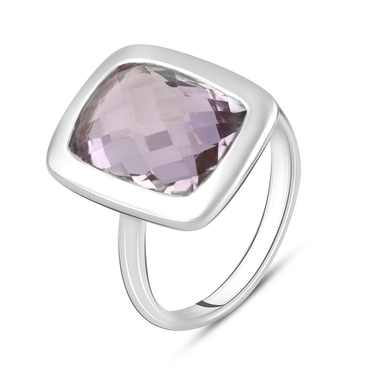 

Срібна каблучка з натуральним аметистом 3.09ct (2116790) 17.5 перська-рожевий колір