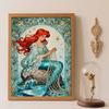 5d Diamond Painting, Ariel Mermaid Art Painting Diy Handmade Sticker Gift, Home Decoration Painting