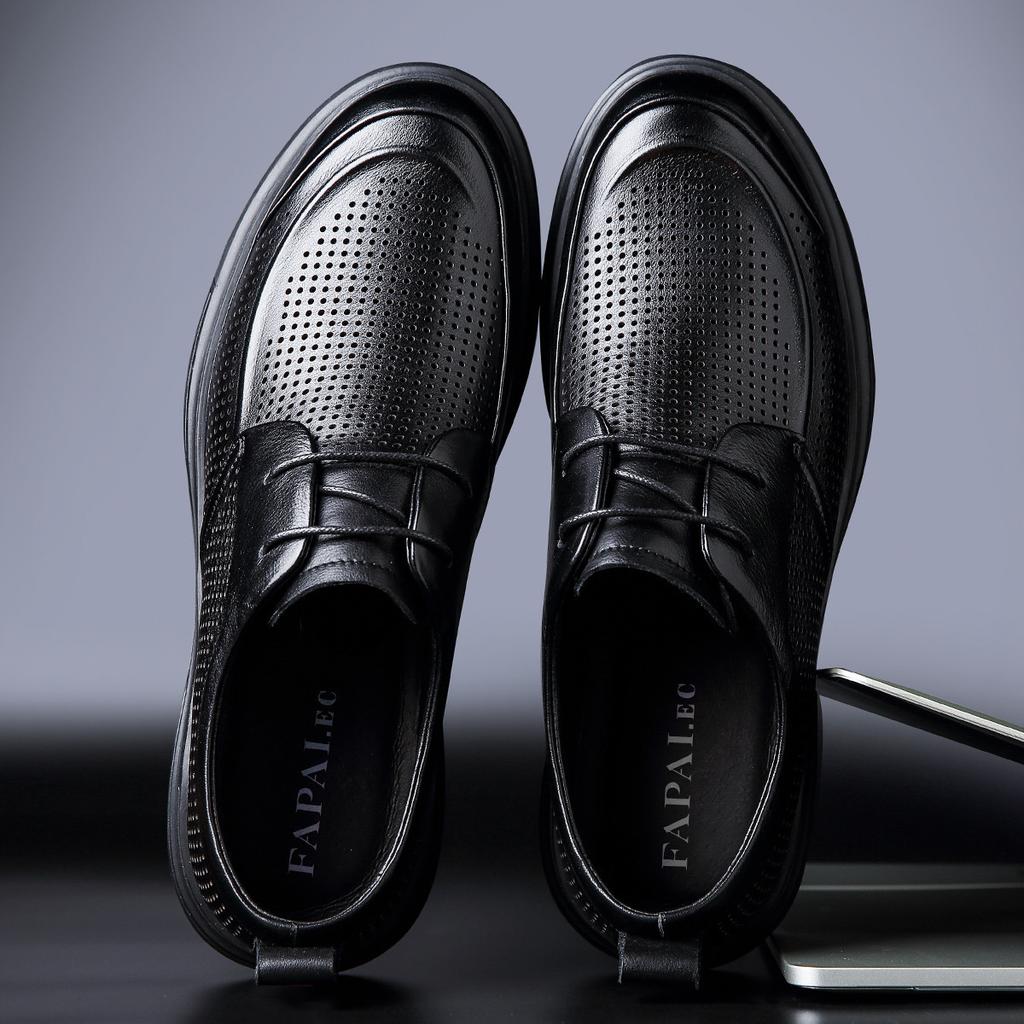 2025 New Large Size Leather Shoes Business Dress Men's Leather Shoes High-end Black Derby Shoes Men's Trend Versatile