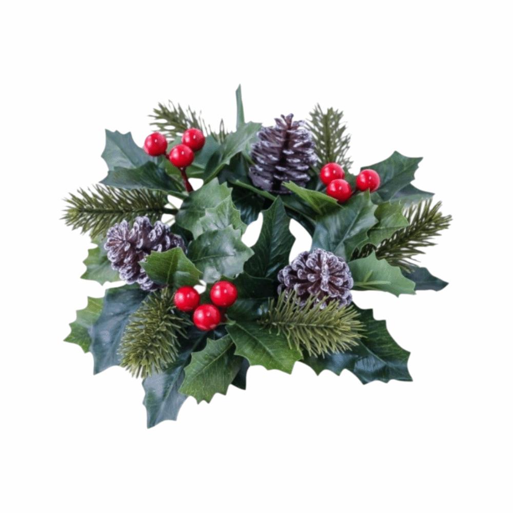 Plastic Christmas Candle Ring Artificial Pine Needle Table Centerpiece  Holiday Dinner Table