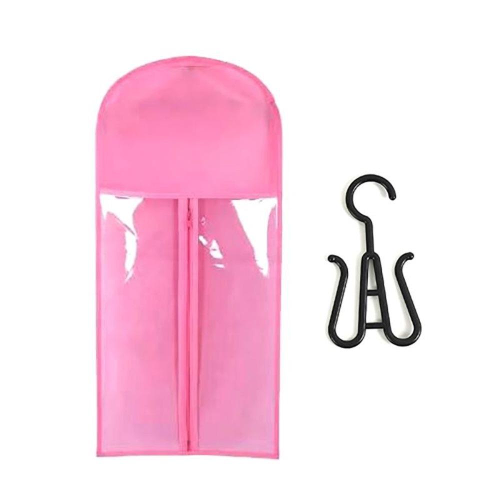 with Hanger Wig Bag Transparent Clothes Dust Cover for Virgin Hair Weft Clip In Hair Extension
