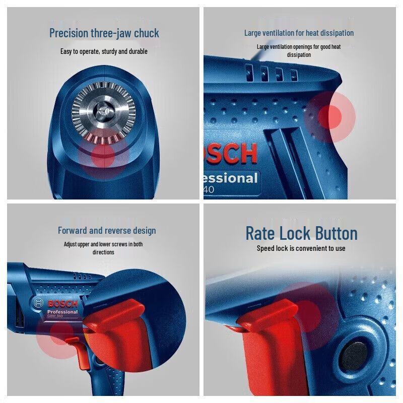 Bosch GBM400 Corded Electric Drill/Driver Kit CN Plug (adapter Included)