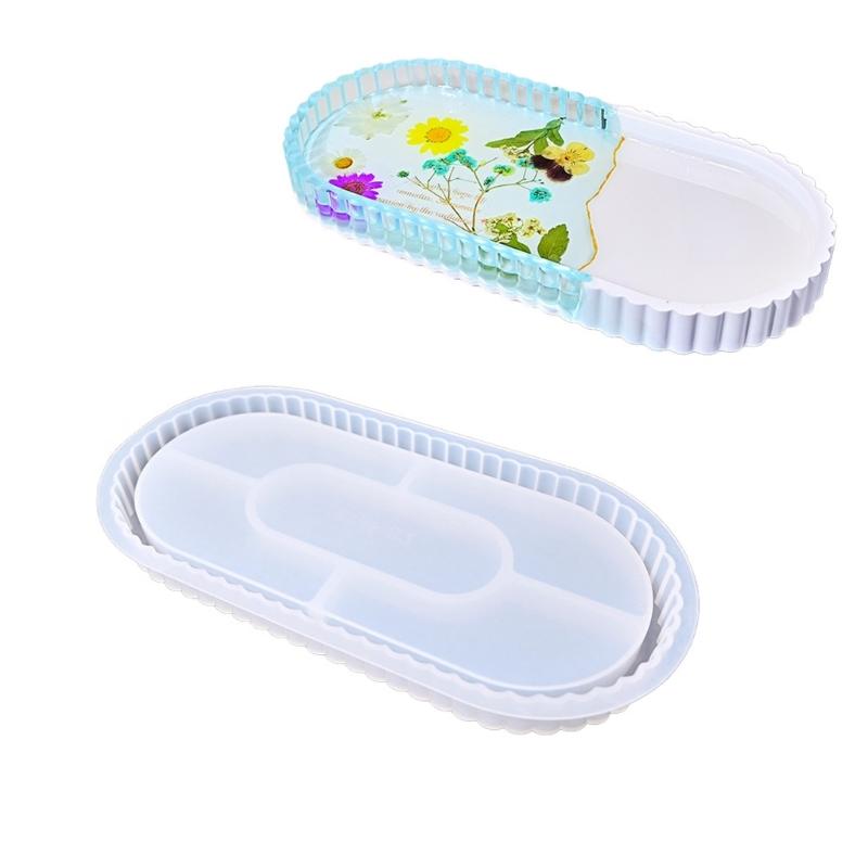 Jewelry Tray Silicone Moulds Resin Plate Molds for Epoxy Resin Craft Candle Holder Jewelry Storage Tray Home Decoration