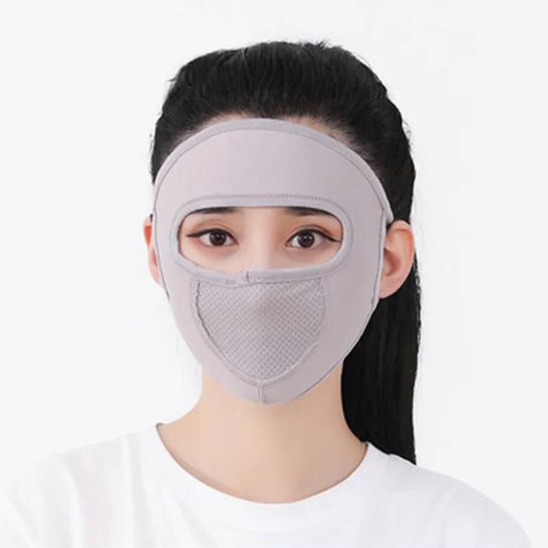 Sonnenschutzmaske aus Eisseide, für Outdoor-Sportarten, Anti-UV-Gesichtsmaske, Radfahren, atmungsaktive Anti-Staub-Gesichtsabdeckung, Ohrmaske zum Aufhängen für Frauen und Mädchen