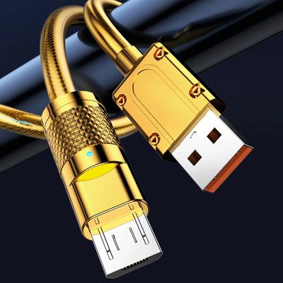 Zinc Alloy 120W Usb Super Fast Charging Data Cable For Xiaomi Huawei Samsung Type C 6A Micro 3A Charge Game Cord For Iphone 2.4A