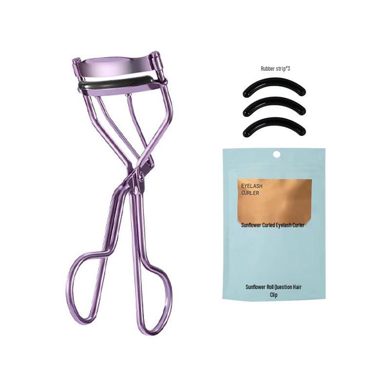 Stainless Steel Eyelash Curler - Natural Sunflower Design, No Pinch
