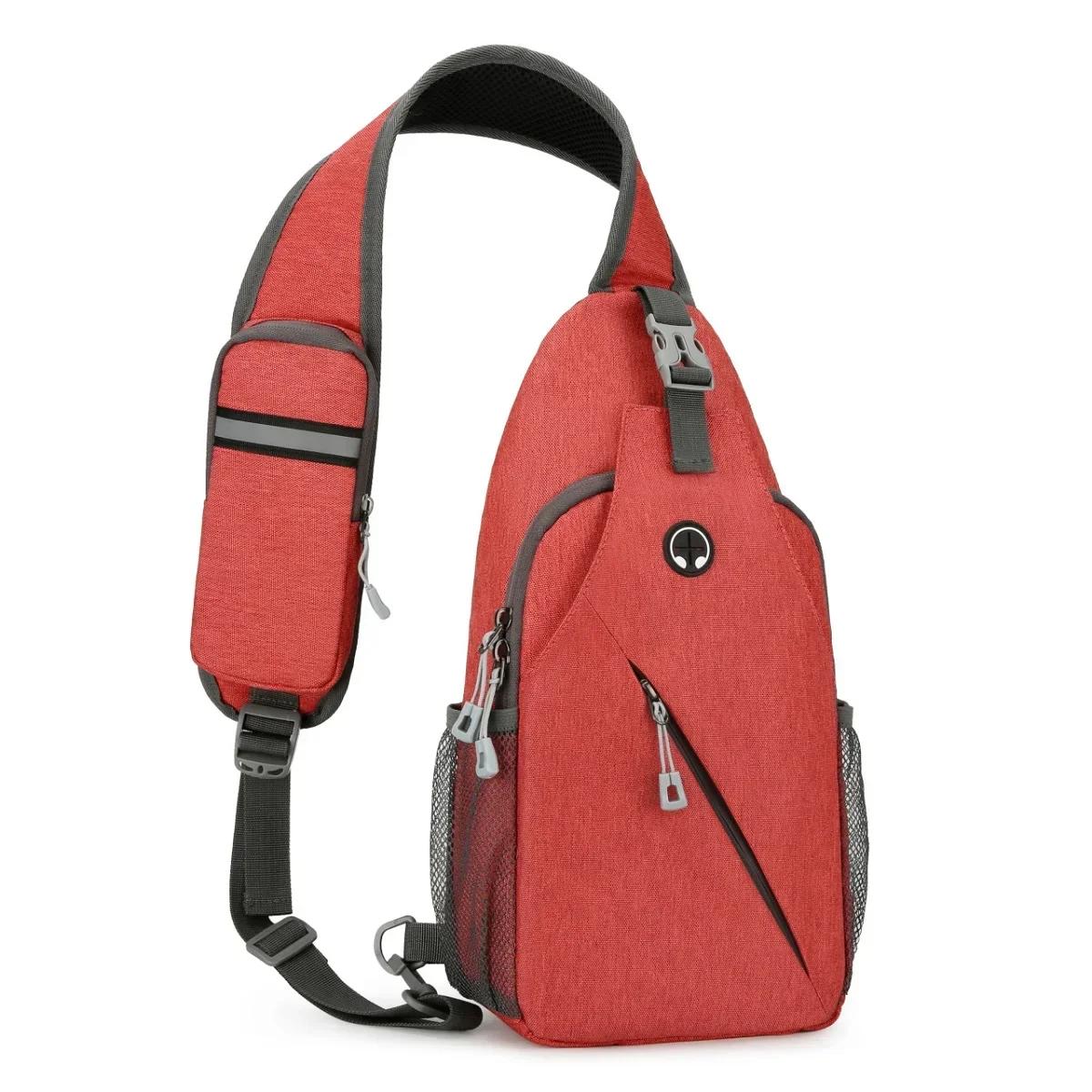 

Новая повседневная нагрудная сумка мужская сумка через плечо для мобильного телефона многофункциональная легкая спортивная сумка на плечо 35cm-38cm красный