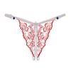 Erotic Panties Ladies Crotchless Thongs Adjustable Low Waist Sexy Embroidered Crotch Openning G-String See-Through Mesh Hollow