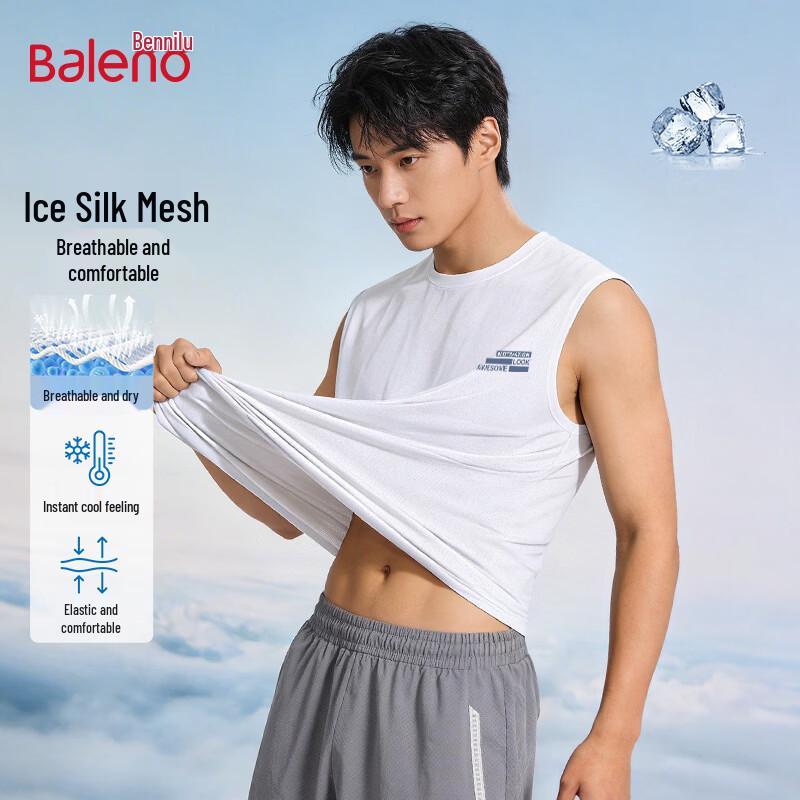 Baleno Herren Ice Silk Schnelltrocknendes Netz-Unterhemd