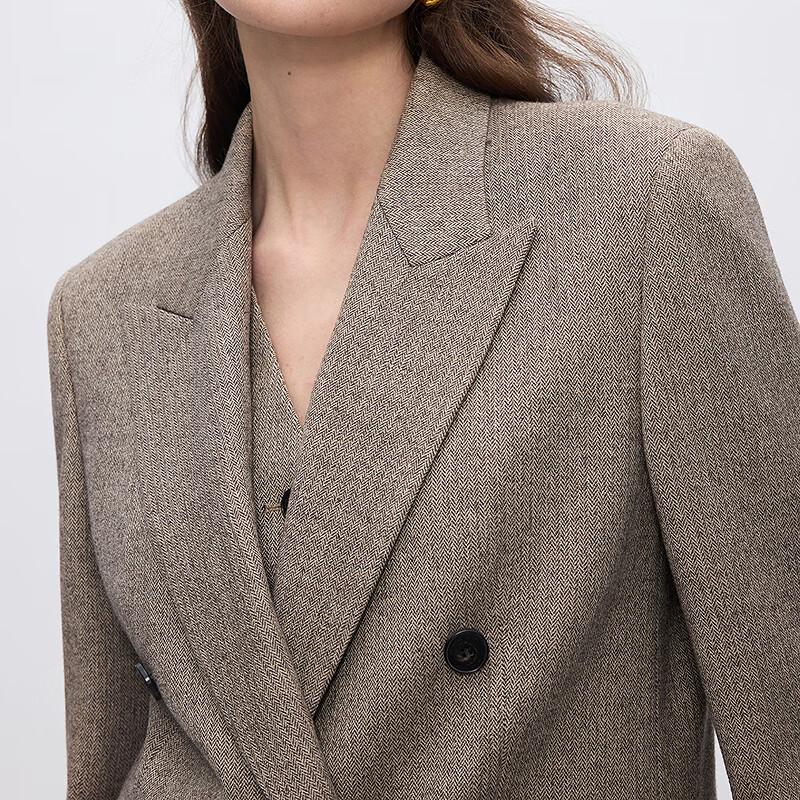 LANCY Wool Blend Double-Breasted Blazer