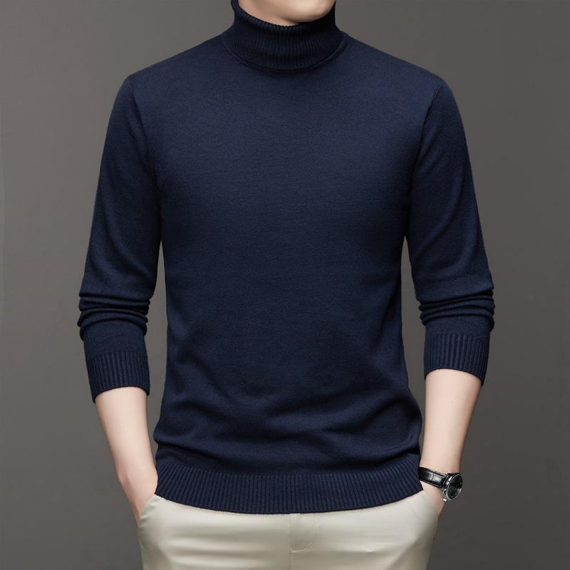 Men's Anti-pilling Non-fade Core Yarn Turtleneck Sweater Men's Fall and Winter Base Long Sleeve Warm Knit