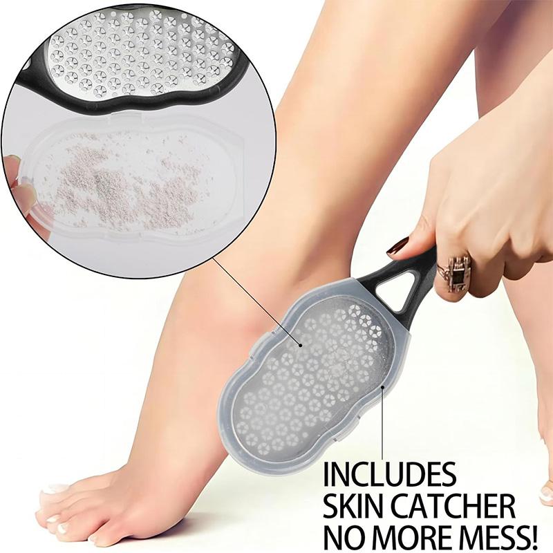 1pc Professial Heavy-Duty Stainless Steel Painless Foot File Remover with Splash Guard Handle Suitable for Care Cracked Heel