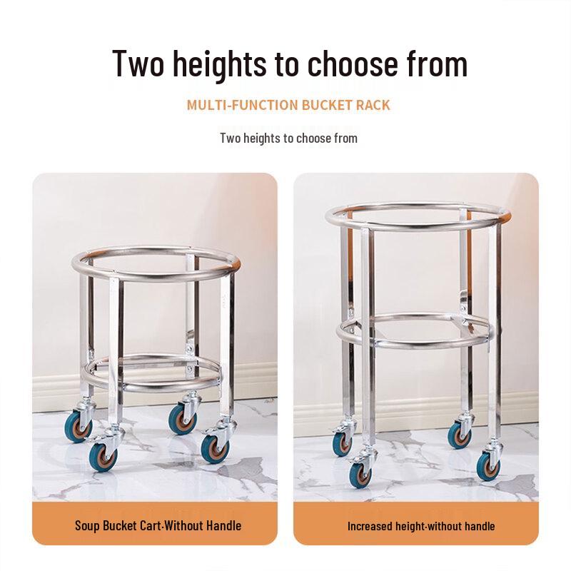 HPMILY 55cm Commercial Mobile Stainless Steel Bucket Stand