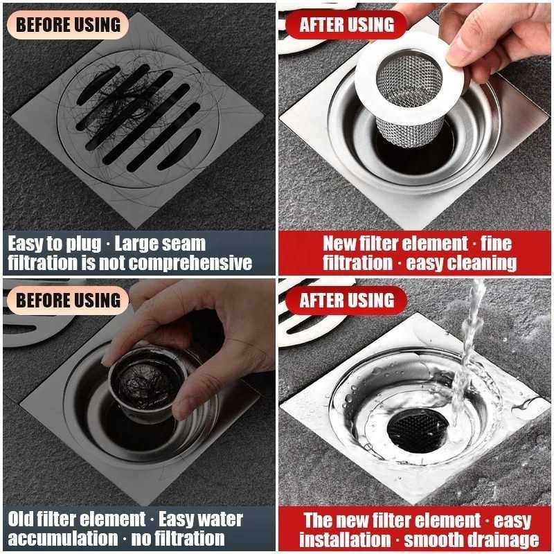Multifunction Stainless Steel Drain Mesh Filter Kitchen Sink Anti-clog Strainer Bathroom Bathtub Hair Catcher Shower Drains Net