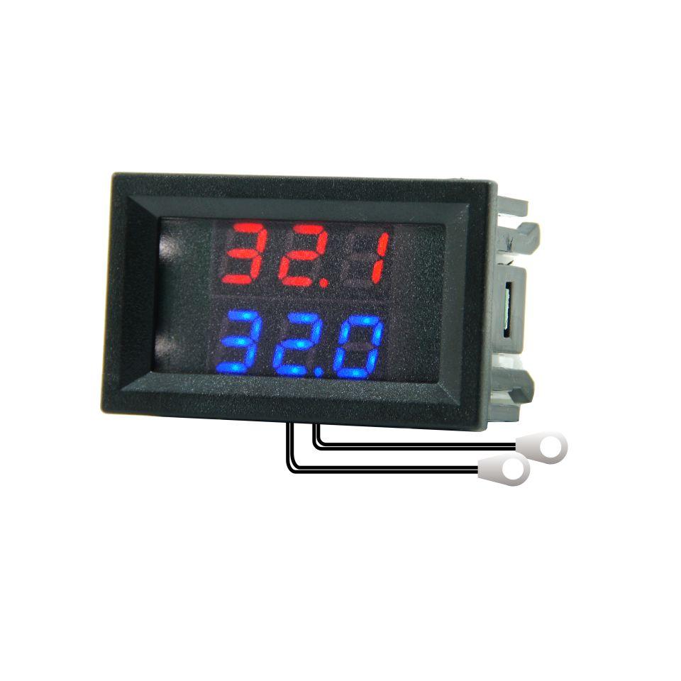 DC 4-28V LED Double Display Digital Thermometer On Board Thermometer NTC Metal Waterproof Probe Temperature Sensor High Accuracy