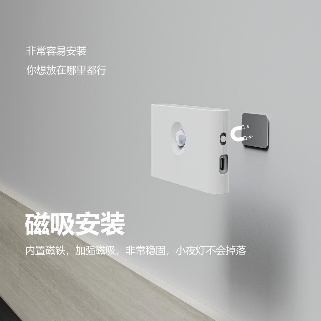Xiaomi Intelligent Induction Night Light LED Human Body Infrared Type-c Charging Wireless Magnetic Night Light
